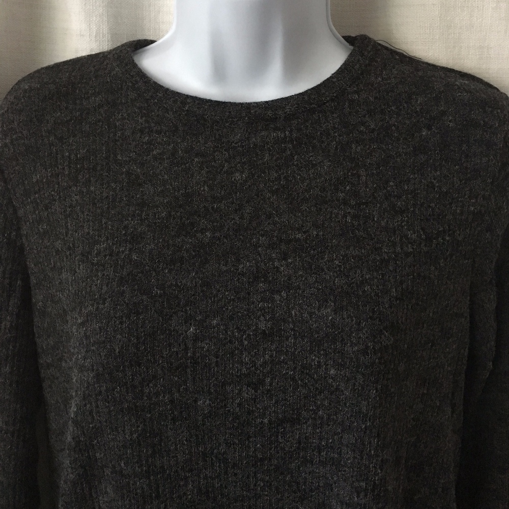 Last One! Dark Grey Crew Neck Casual Sweater Dress - Picture 5 of 5